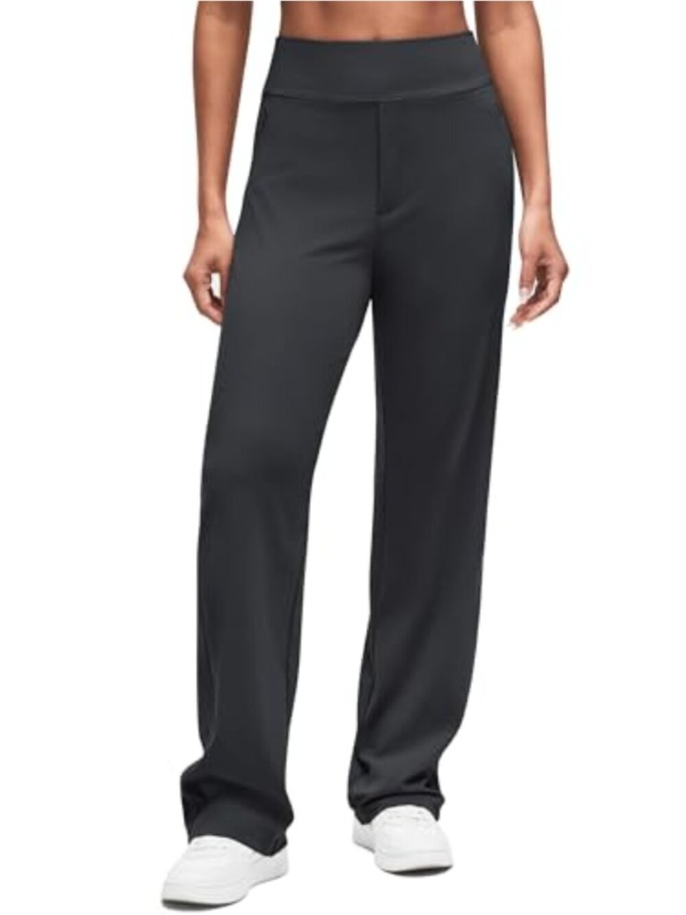 Women's Straight Leg Yoga Work Pants High Waist Pull On with Pockets